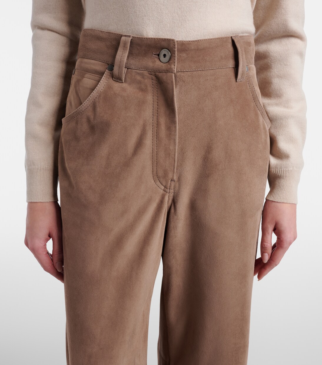 Suede wide-leg pants | Brunello Cucinelli