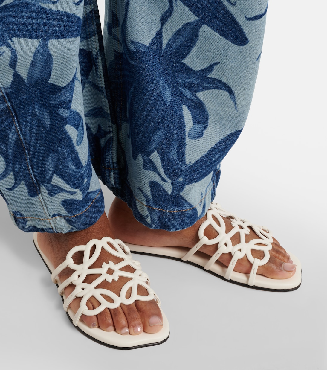 Petal Anagram leather slides | Loewe