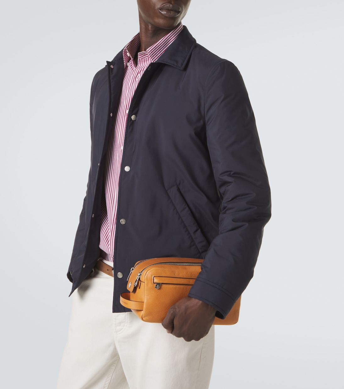 Bolso neceser de piel | Brunello Cucinelli