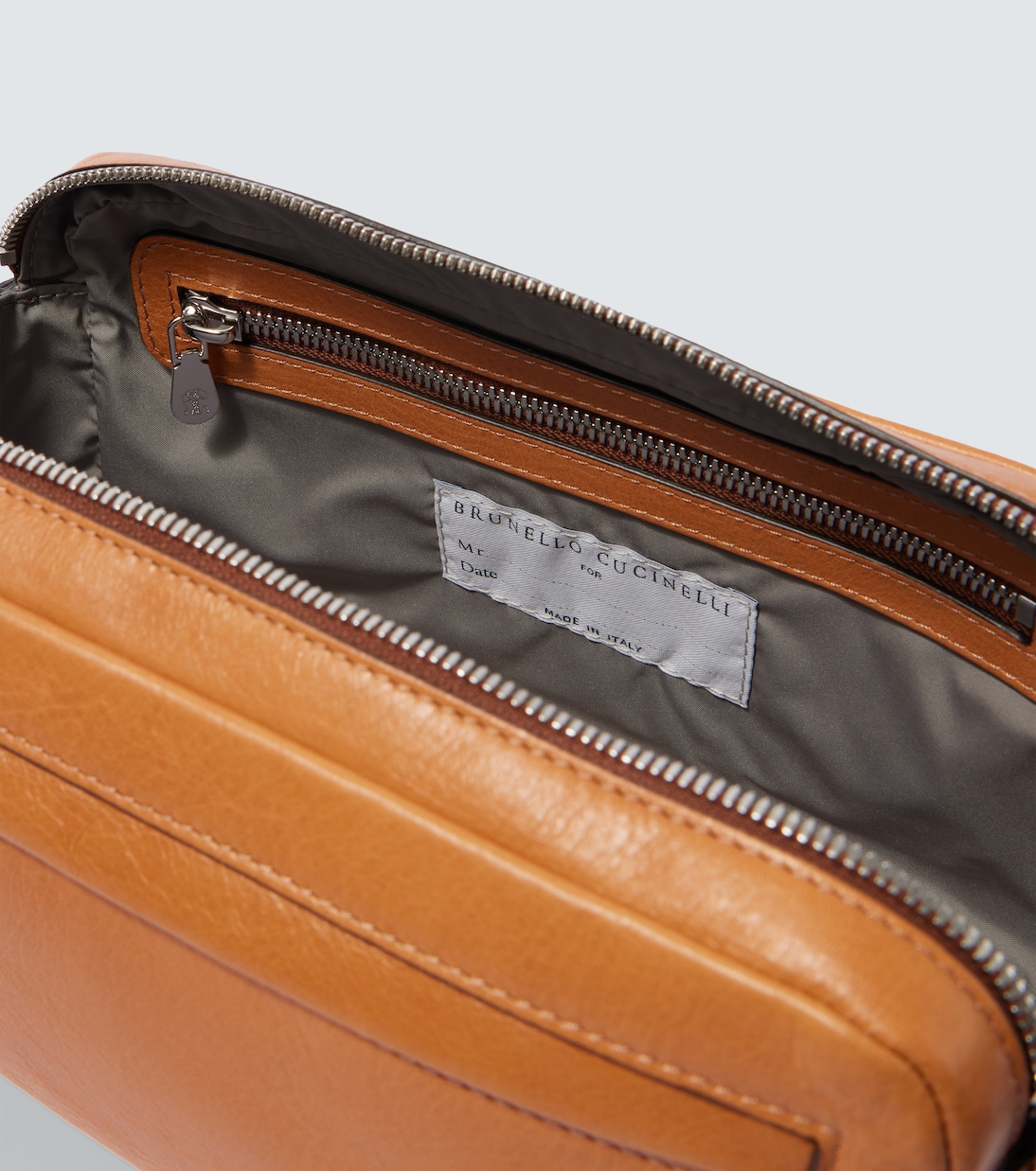 Bolso neceser de piel | Brunello Cucinelli