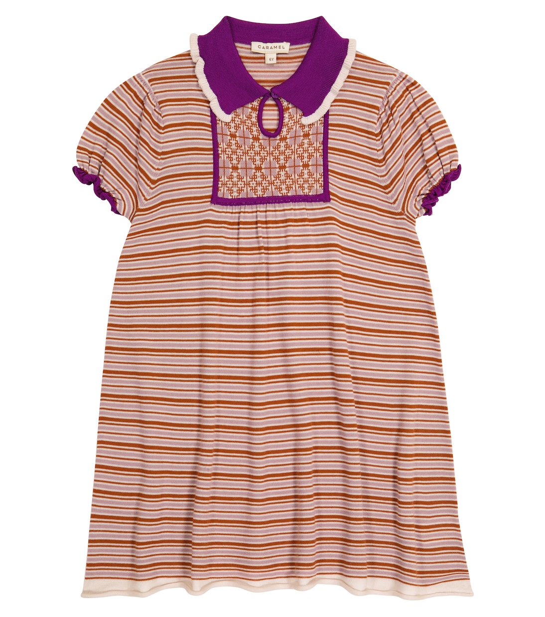 Robe Narwhale rayée en laine | Caramel