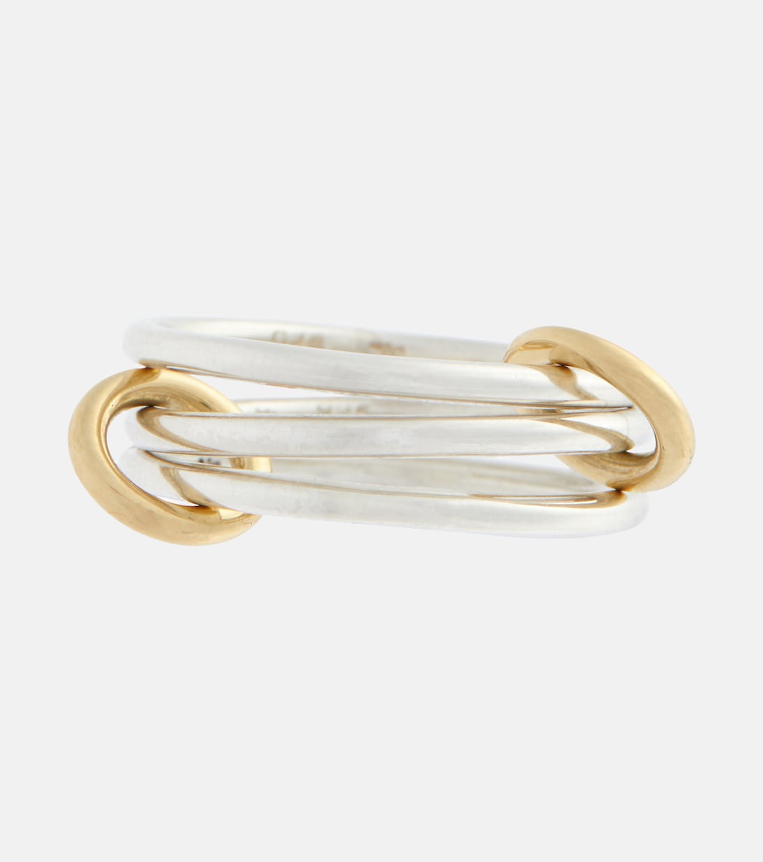 Solarium SG 18kt gold and sterling silver linked rings | Spinelli Kilcollin