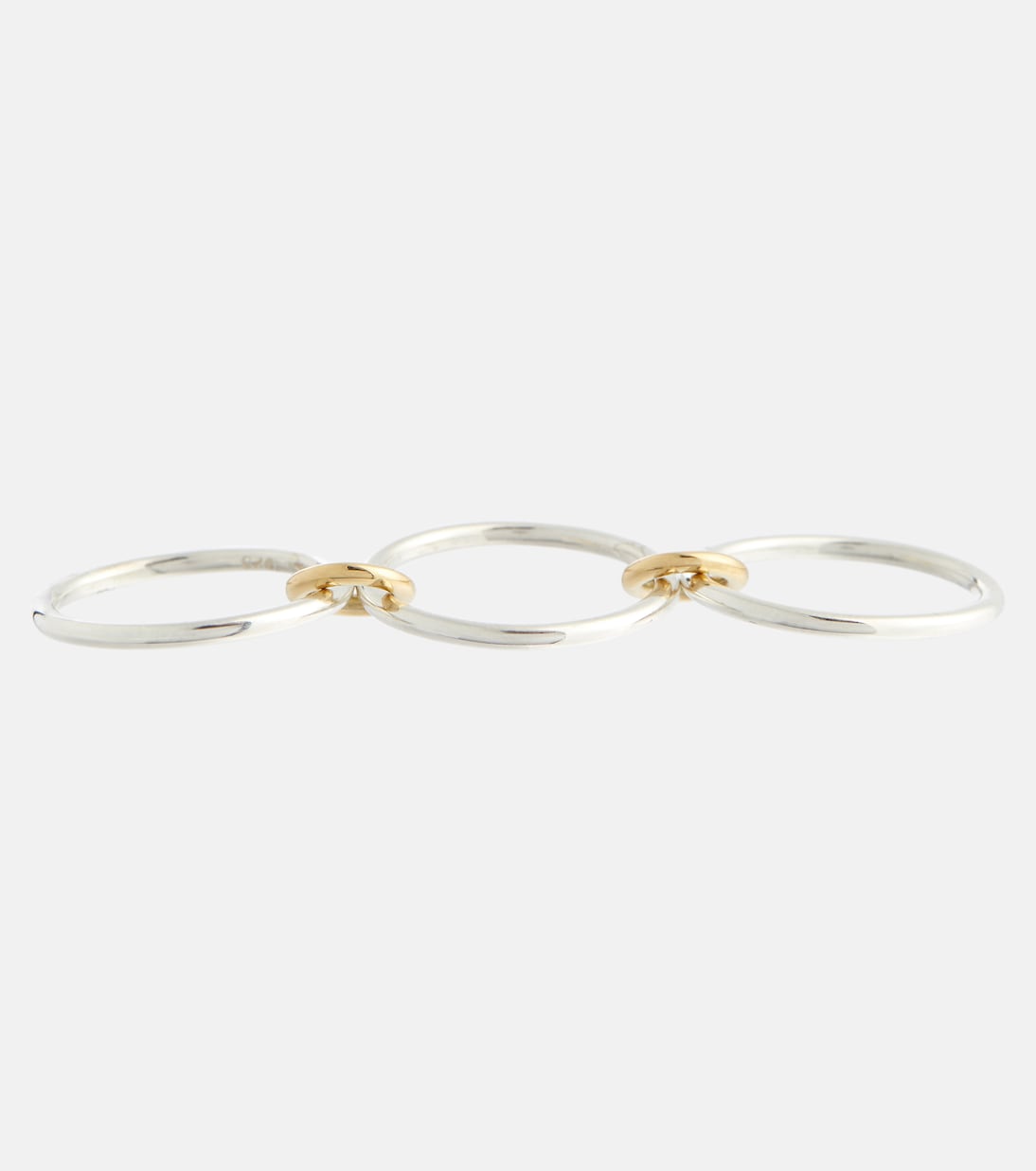 Solarium SG 18kt gold and sterling silver linked rings | Spinelli Kilcollin