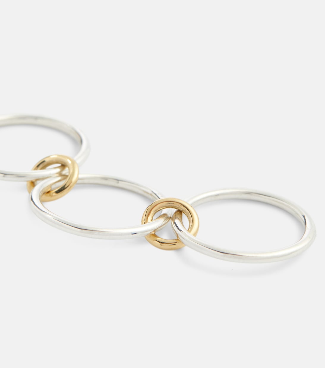 Solarium SG 18kt gold and sterling silver linked rings | Spinelli Kilcollin