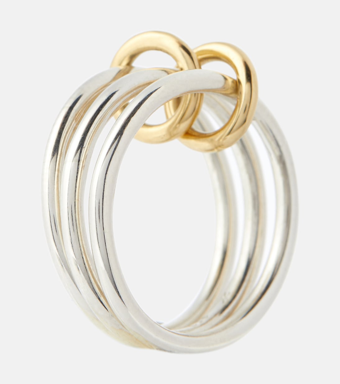 Solarium SG 18kt gold and sterling silver linked rings | Spinelli Kilcollin