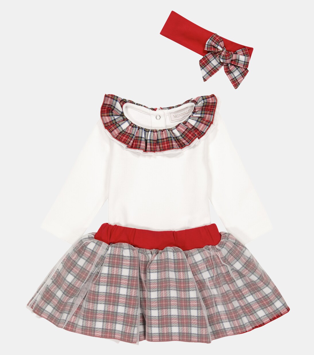 Baby bodysuit, skirt and headband set | Monnalisa