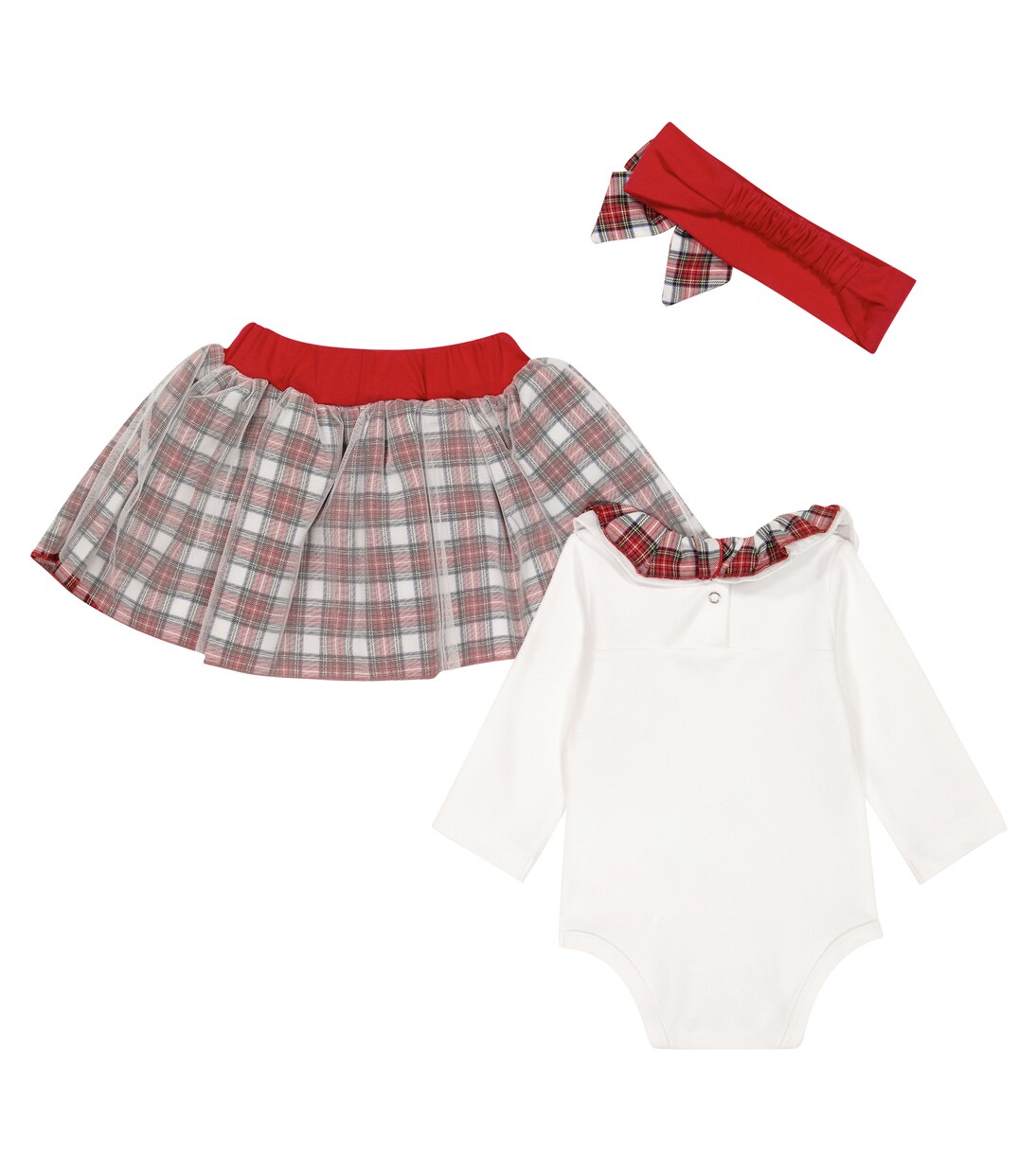 Baby bodysuit, skirt and headband set | Monnalisa