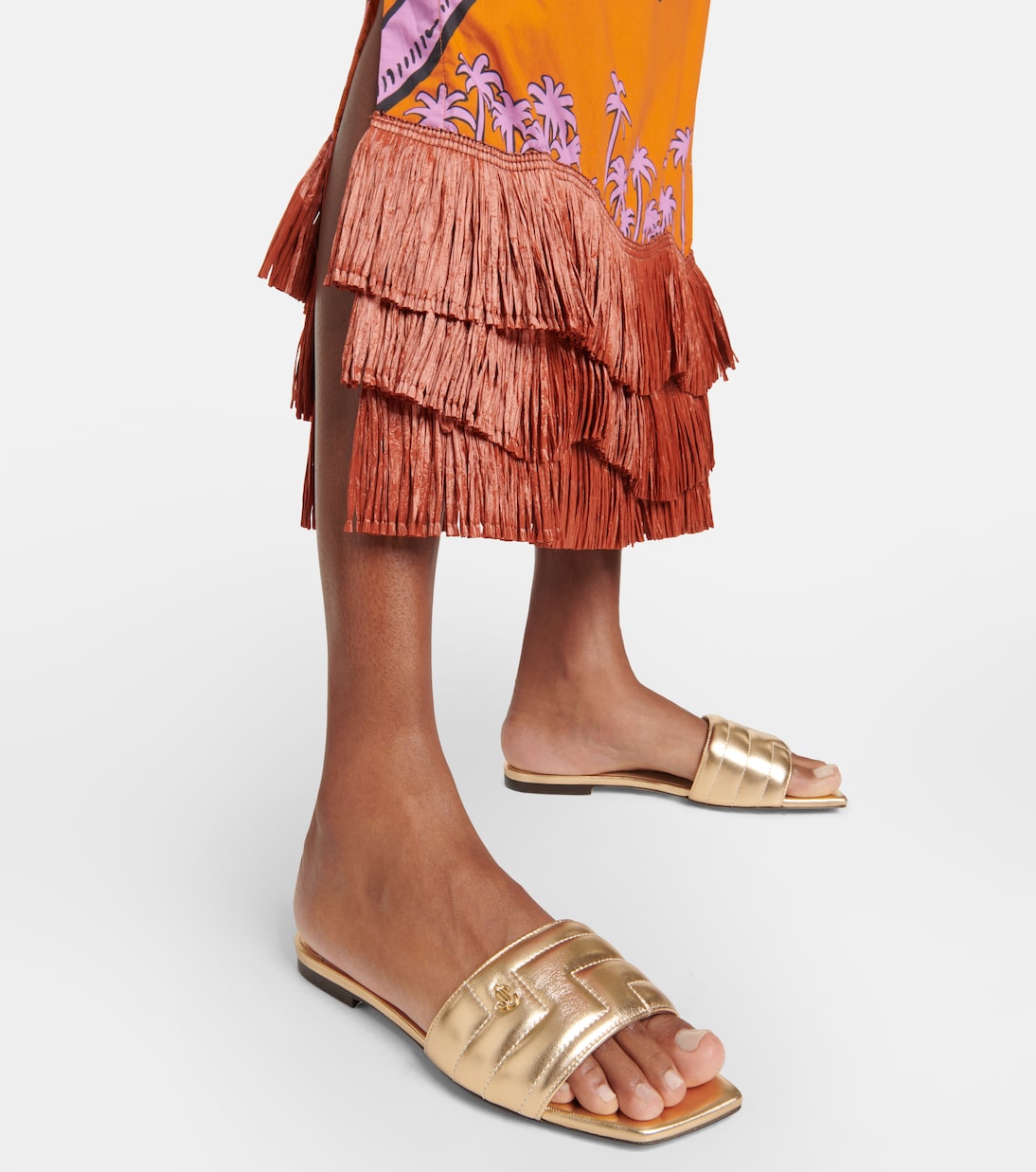 Themis metallic leather slides | Jimmy Choo