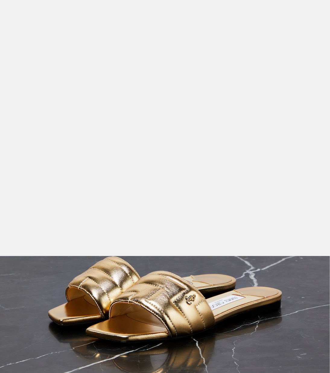 Themis metallic leather slides | Jimmy Choo