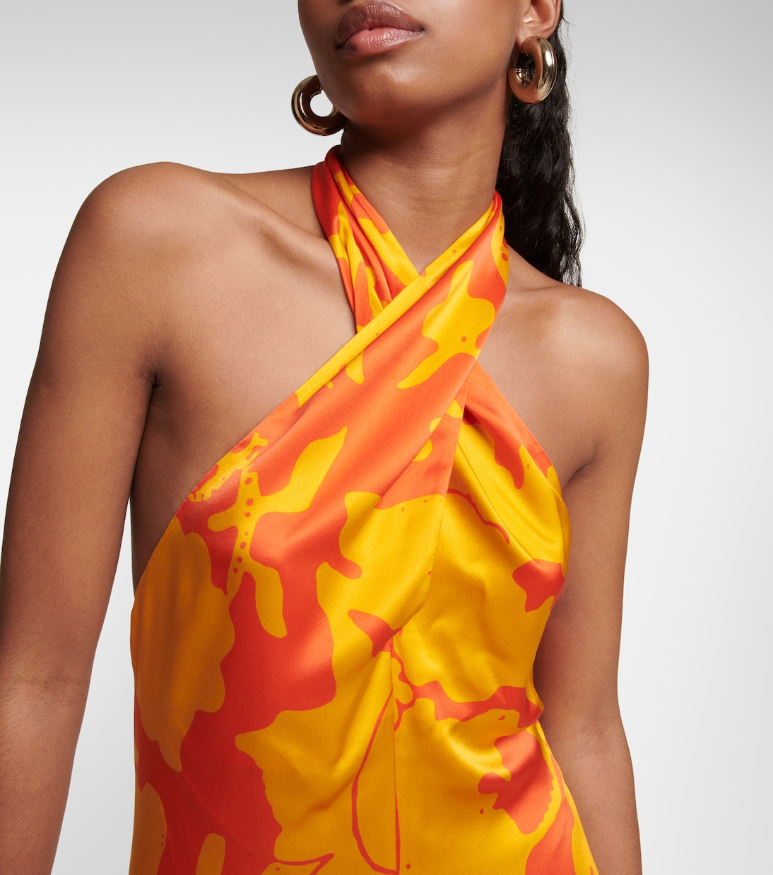 Bedrucktes Maxikleid aus Seide | SIR