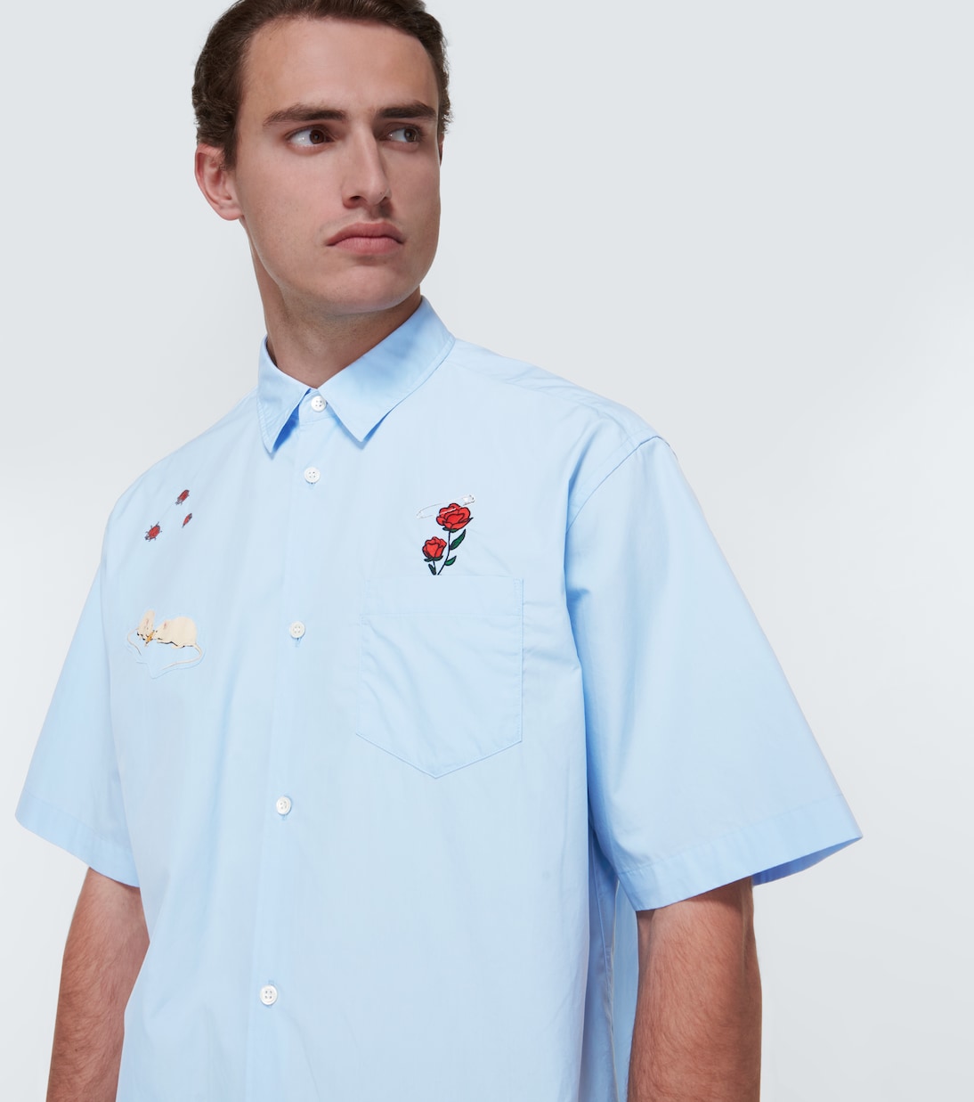 Chemise brodée en popeline de coton | Undercover