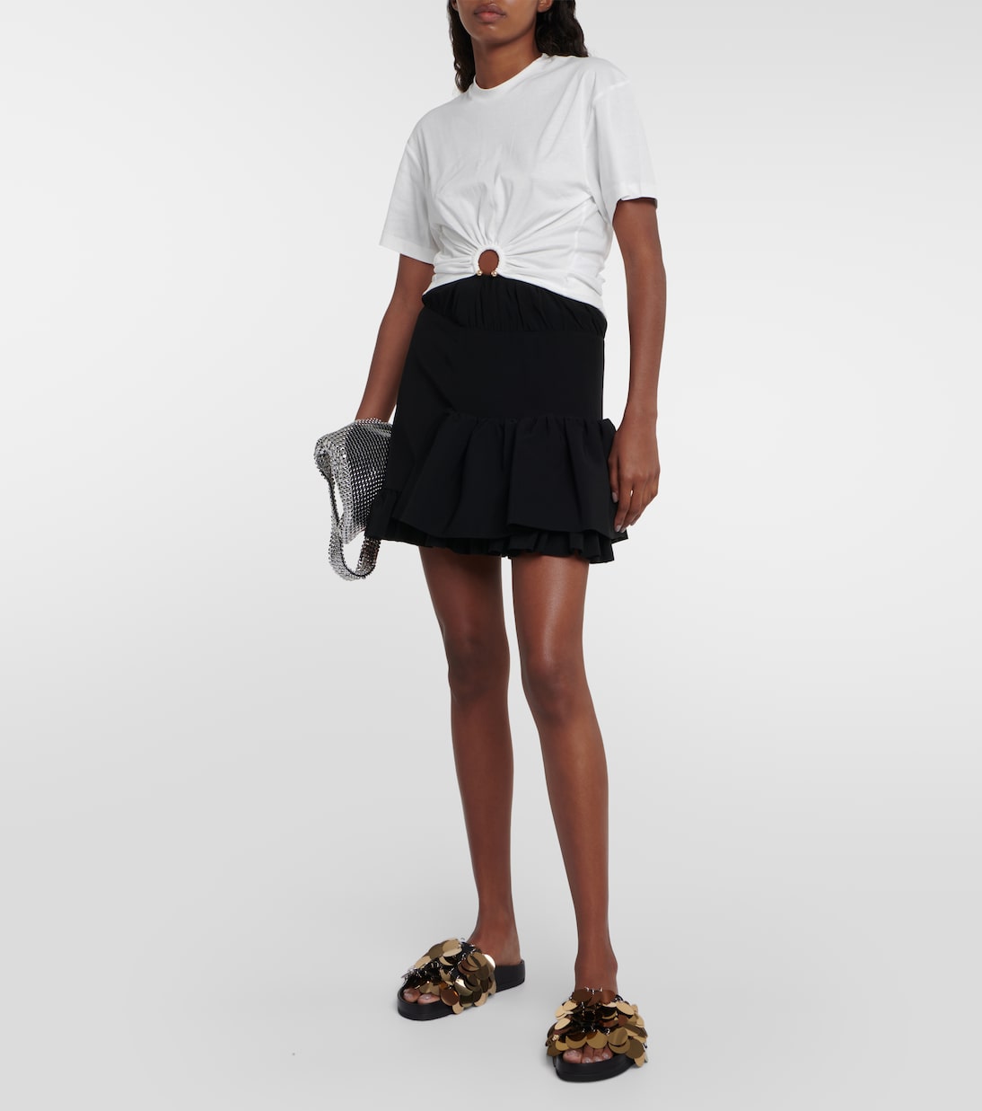 Embellished cotton jersey crop top | Rabanne