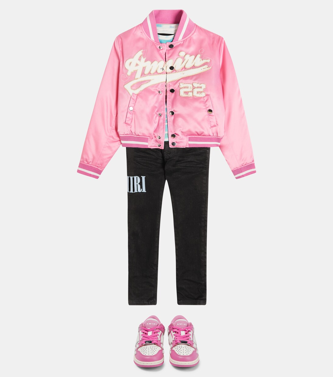 Logo sateen bomber jacket | Amiri Kids