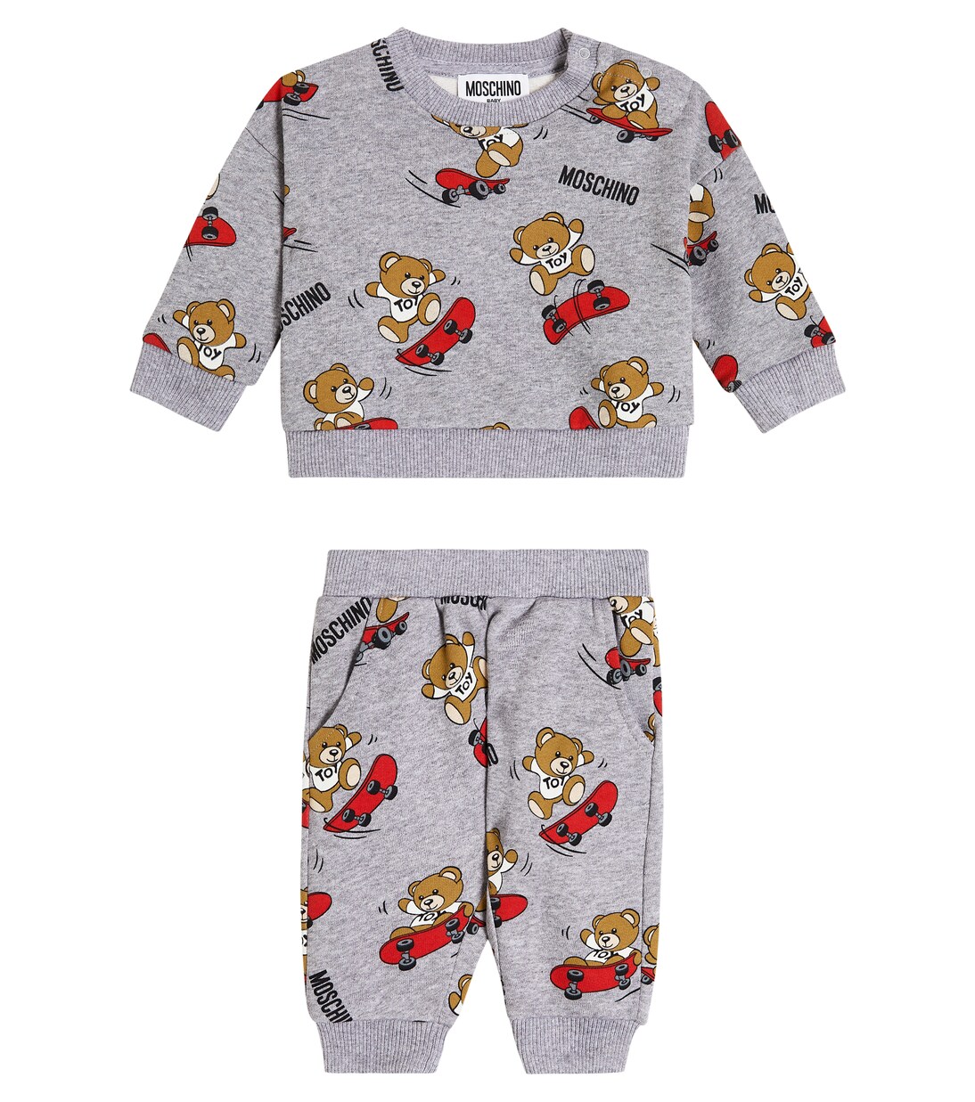 Baby printed sweatshirt and sweatpants set | Moschino Kids