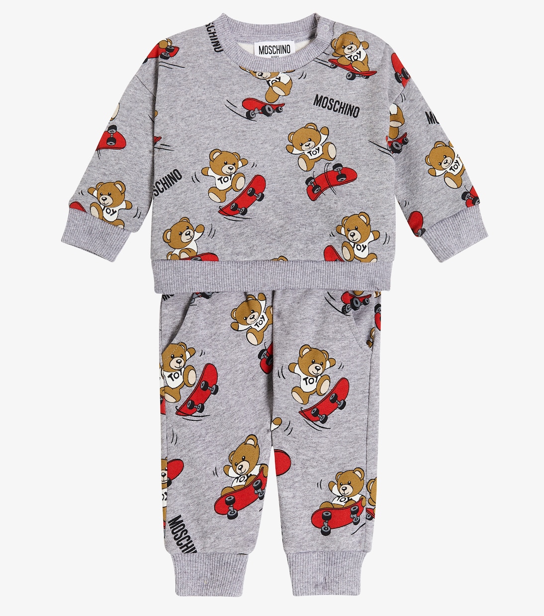 Baby printed sweatshirt and sweatpants set | Moschino Kids