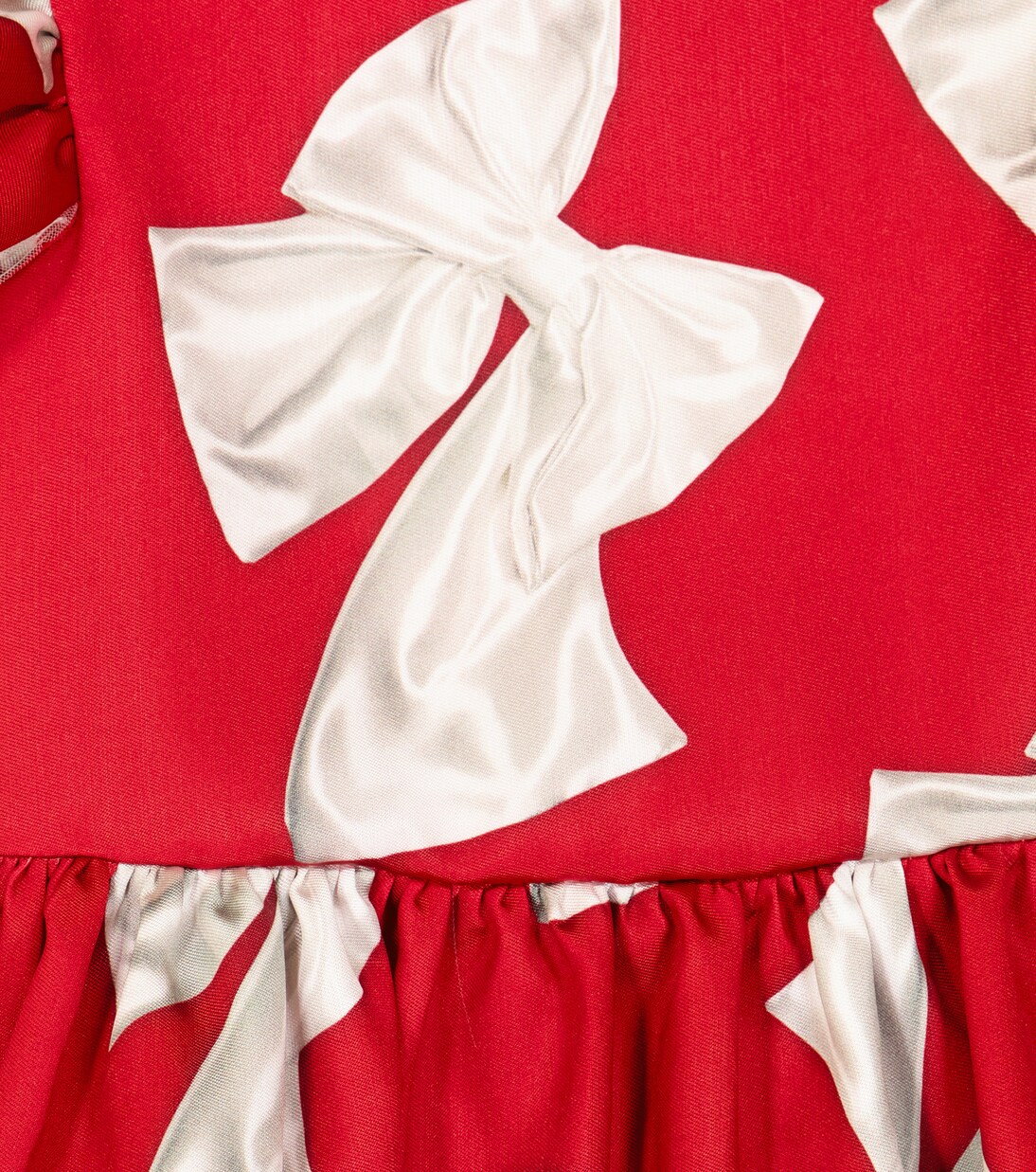 Bow-printed belted dress | Monnalisa