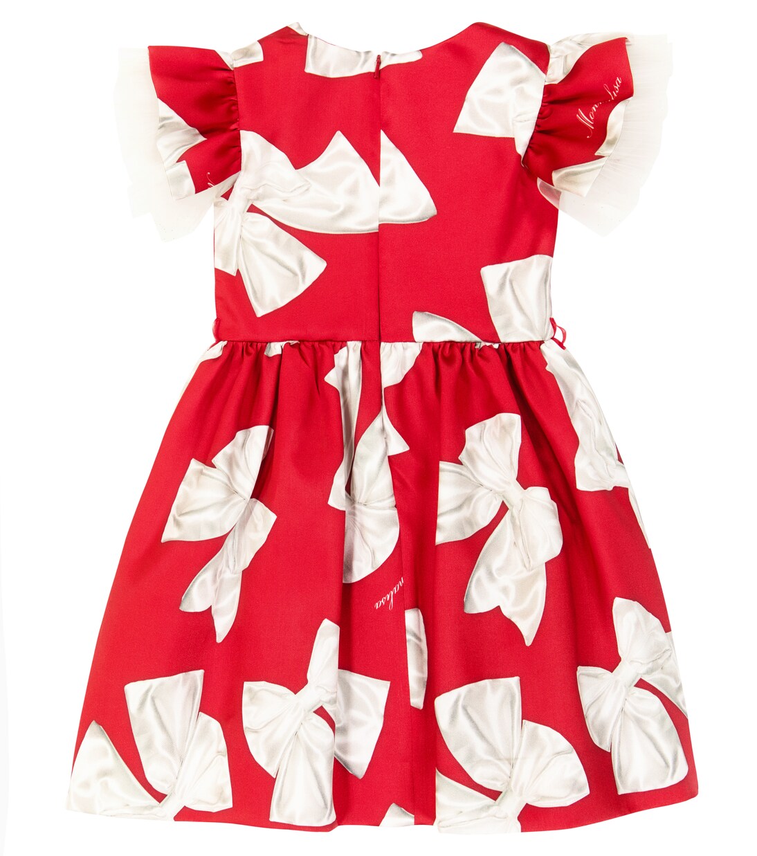 Bow-printed belted dress | Monnalisa