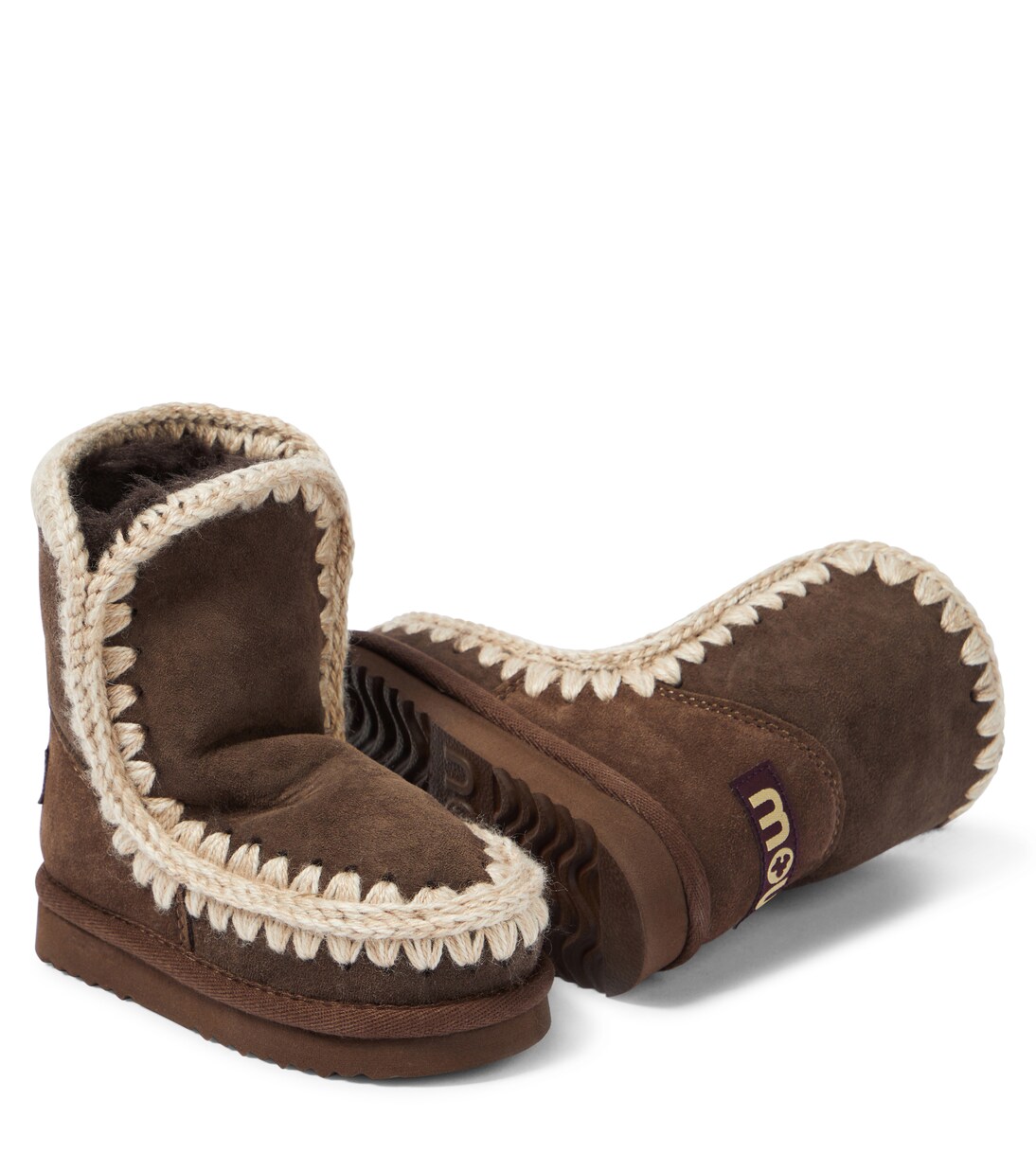 羊毛皮衬里绒面革靴子 | Mou Kids