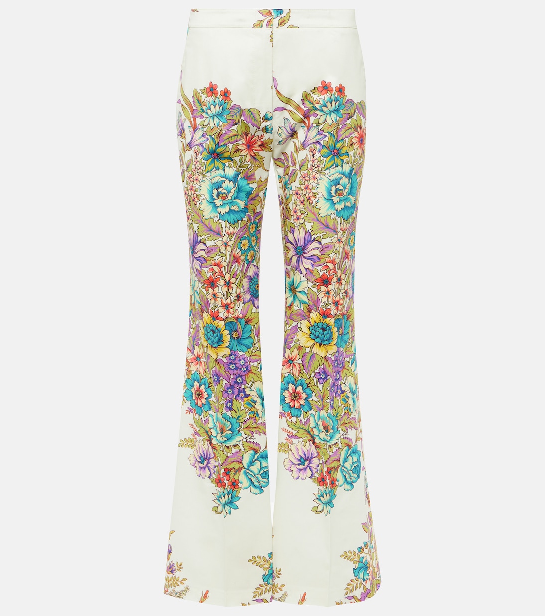 Floral cotton-blend flared pants | Etro