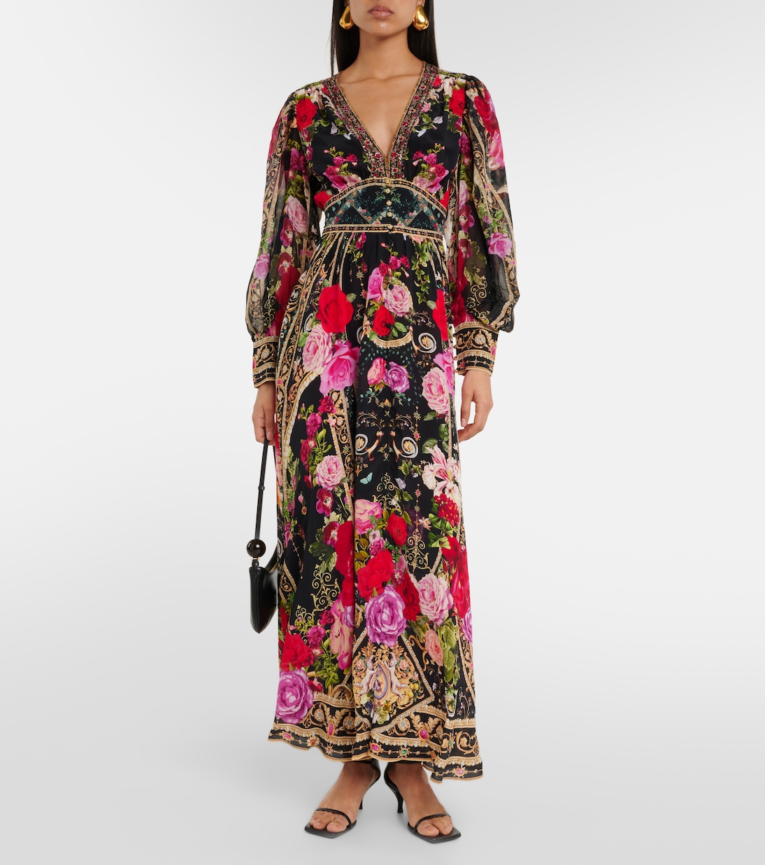 Bedrucktes Maxikleid aus Seide | Camilla