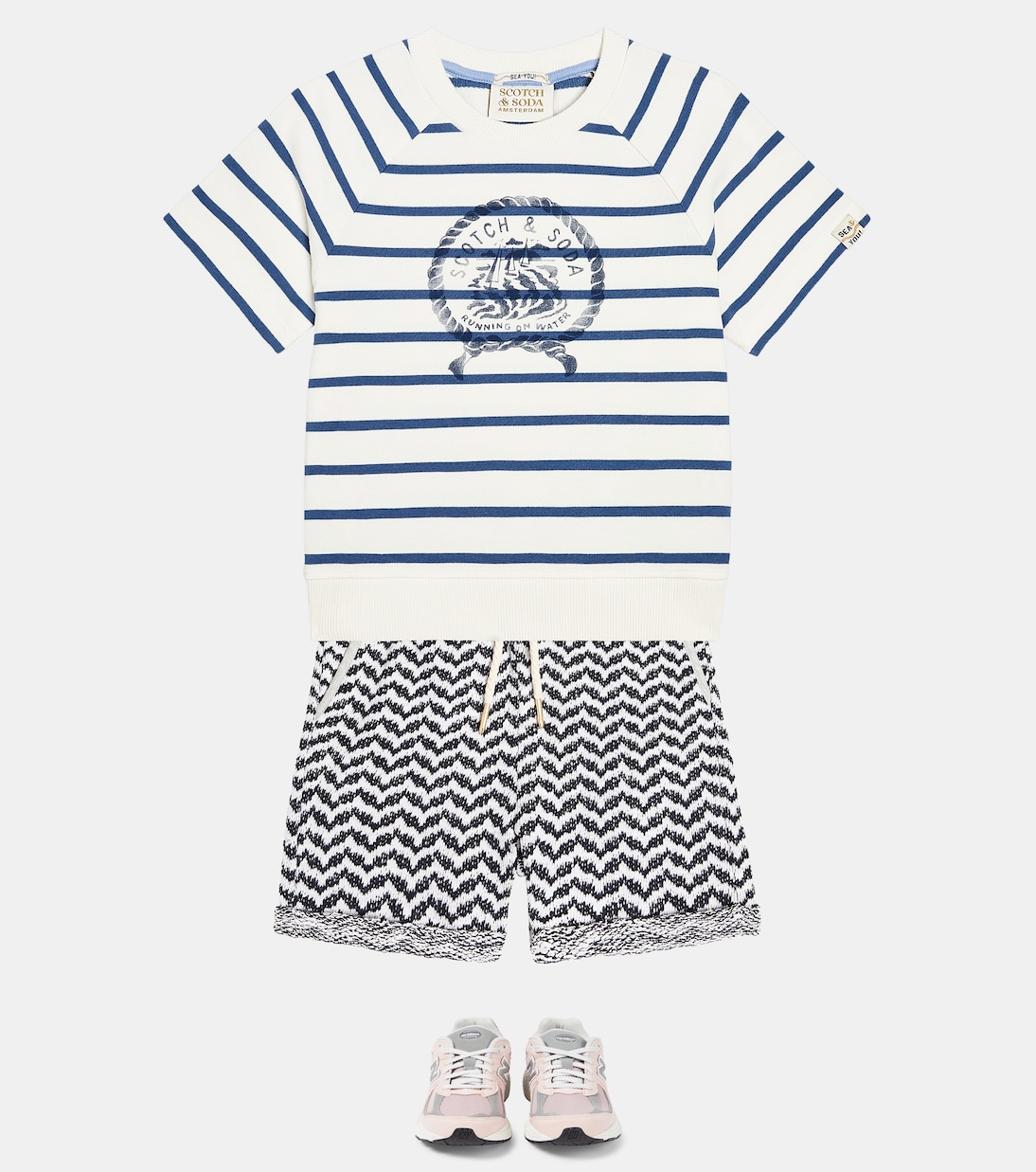 Intarsia cotton-blend knitted shorts | Scotch & Soda Kids