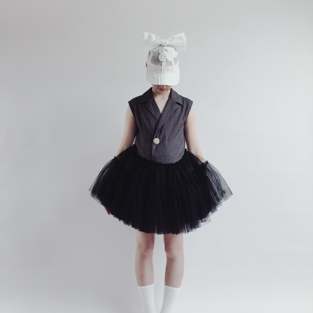 Embellished pinstripe tulle dress | Caroline Bosmans