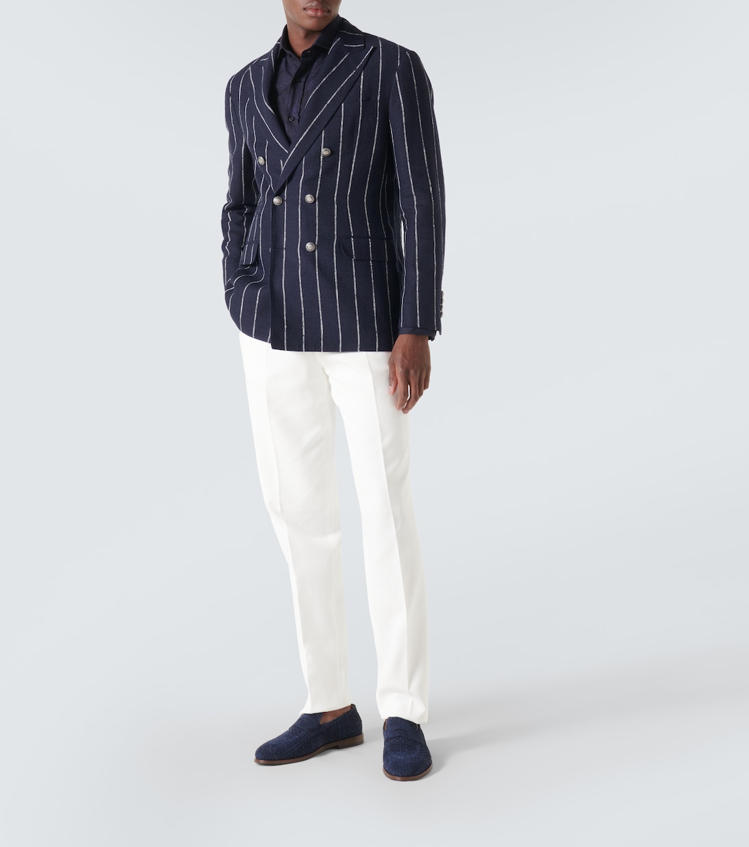 Mocasines penny trenzados de ante | Brunello Cucinelli