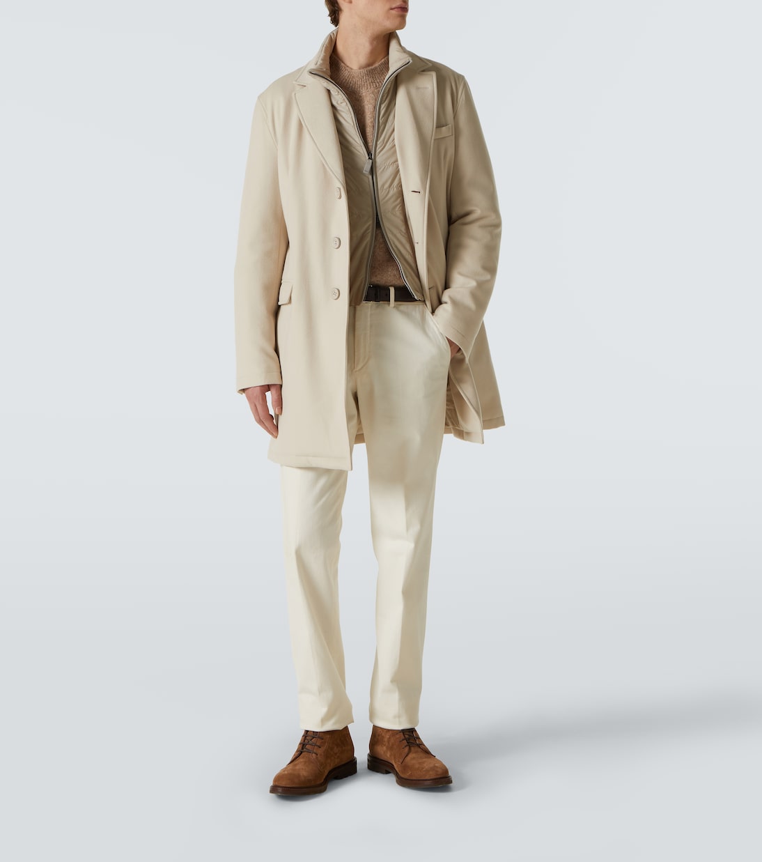 Abrigo de lana con chaleco a capas | Herno