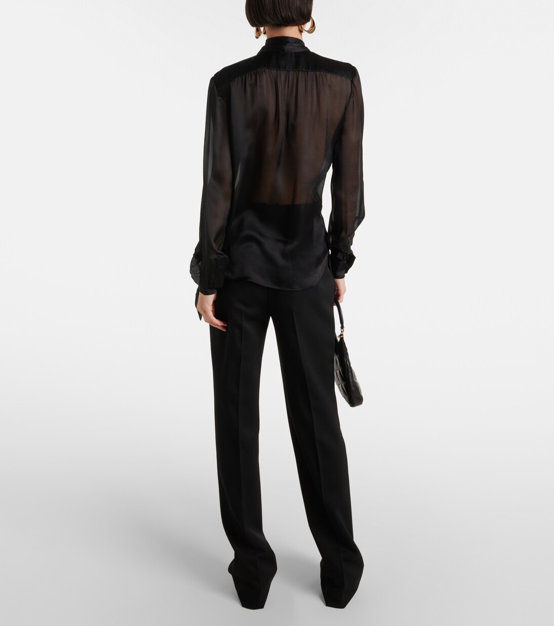 Blusa in seta con fiocco | Saint Laurent