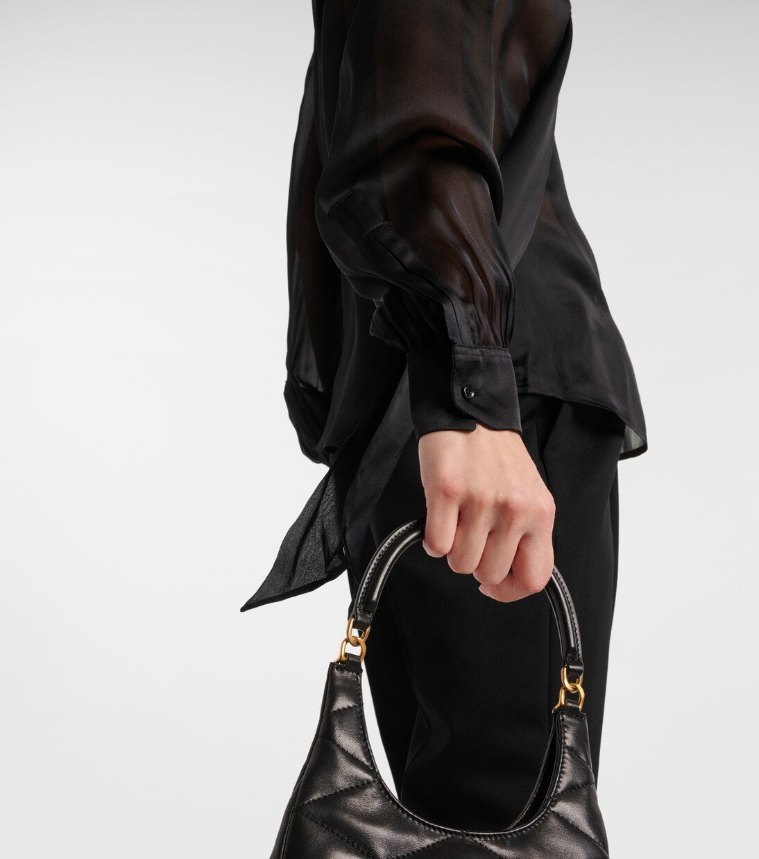 Blusa in seta con fiocco | Saint Laurent