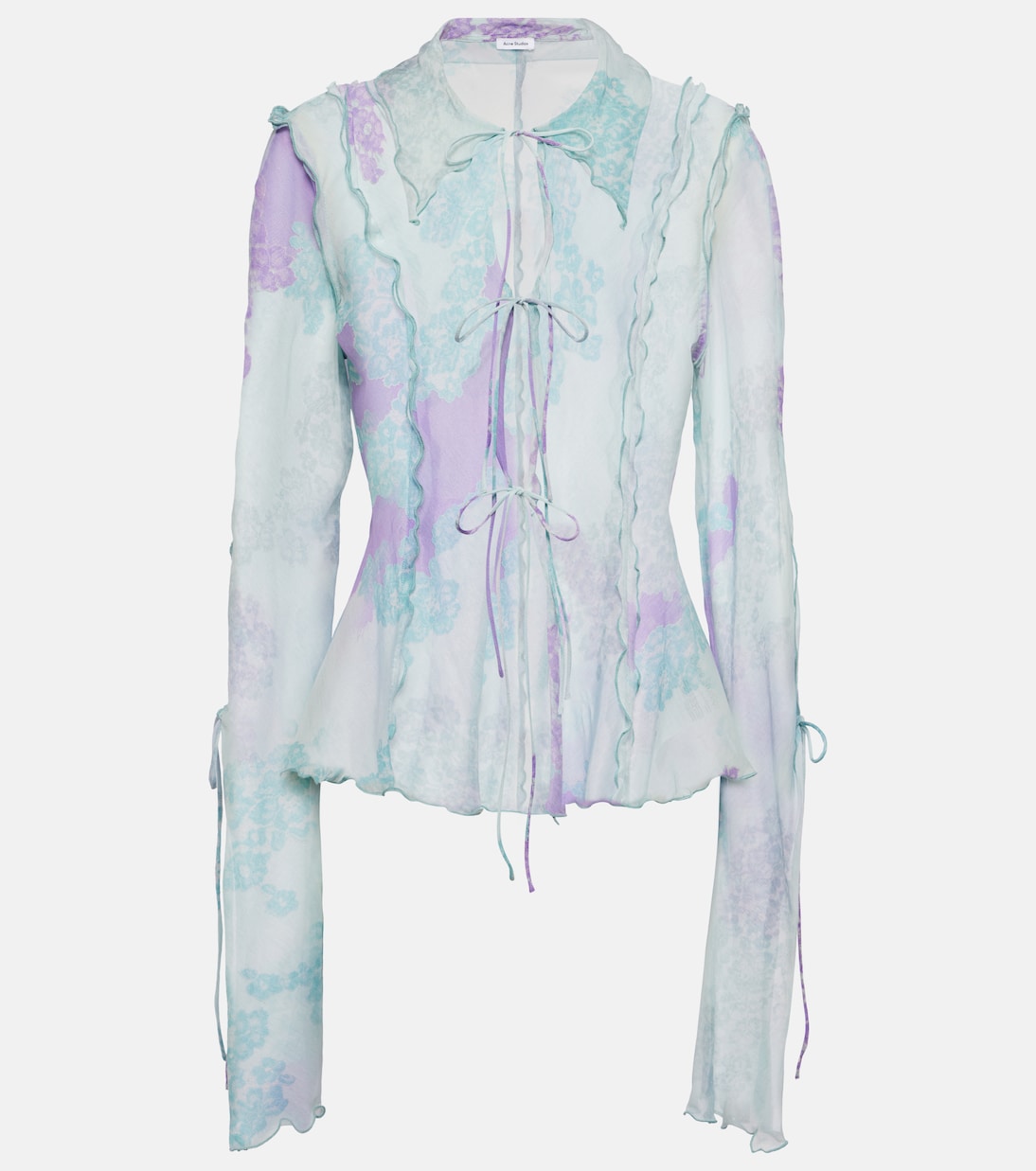 Printed cotton and silk chiffon top | Acne Studios