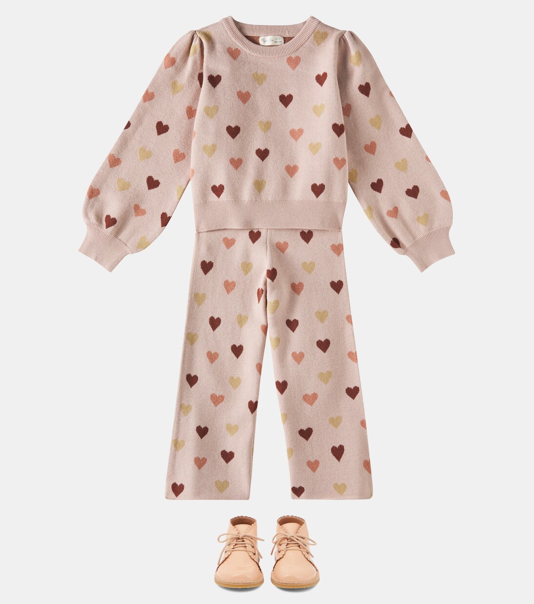 Hearts jacquard sweatshirt and sweatpants set | Rylee + Cru