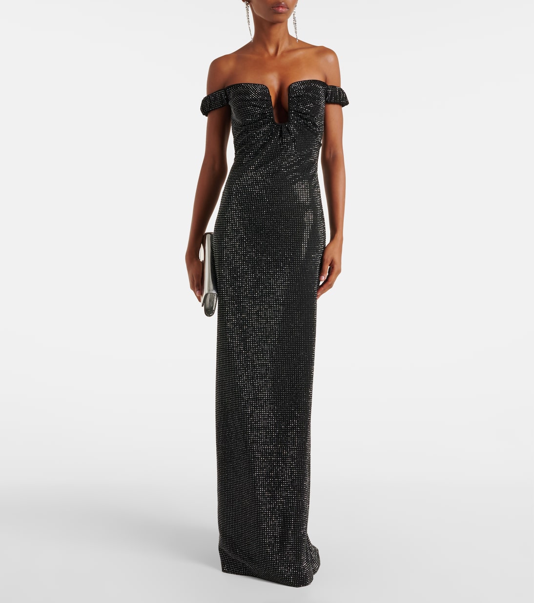 Off-Shoulder-Robe mit Kristallen | Roland Mouret