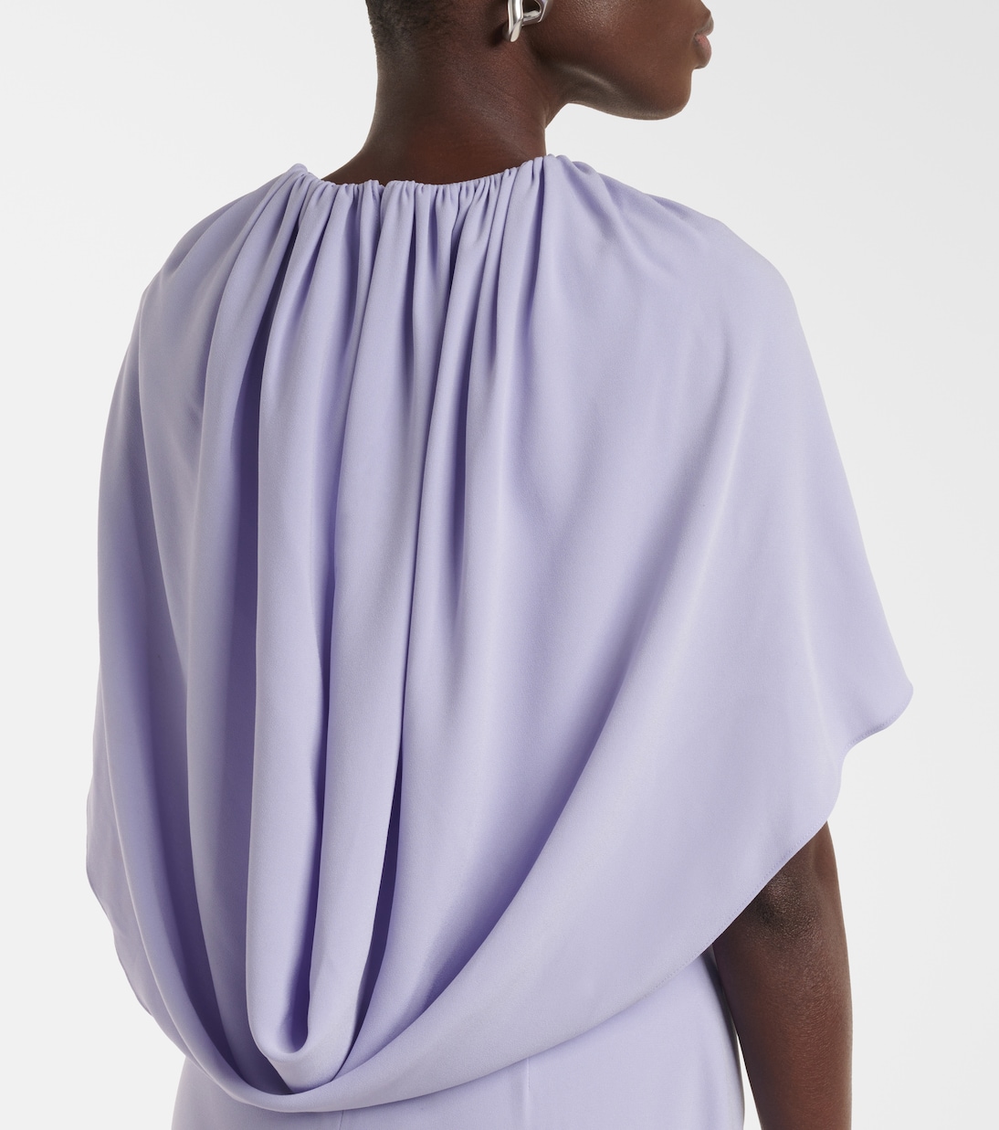 Caped crêpe satin cocktail dress | Roland Mouret