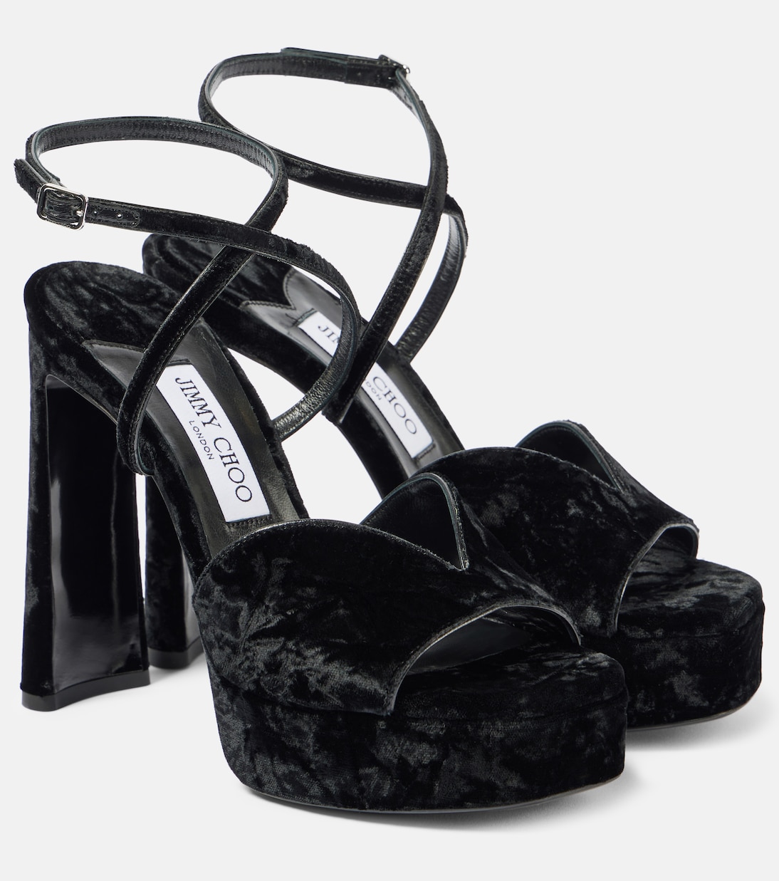 Karli 125 velvet platform sandals | Jimmy Choo