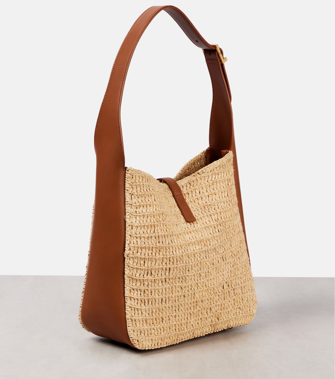 Le 5 à 7 Small raffia shoulder bag | Saint Laurent