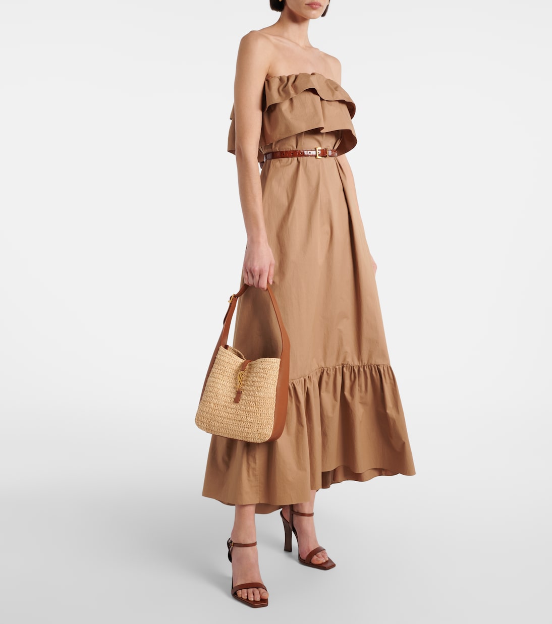 Le 5 à 7 Small raffia shoulder bag | Saint Laurent