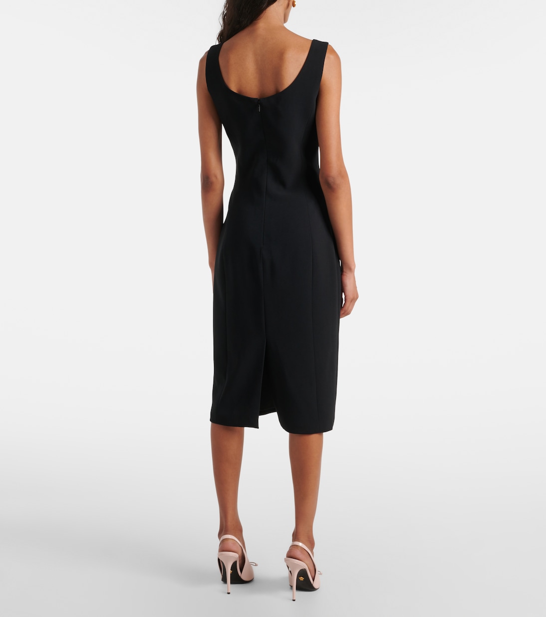 Abito midi Safety Pin in cady | Versace