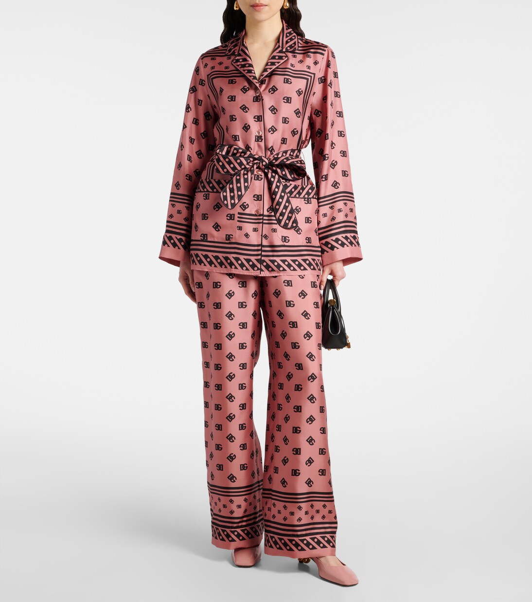 Pyjama-Hemd DG aus Seidensatin | Dolce&Gabbana