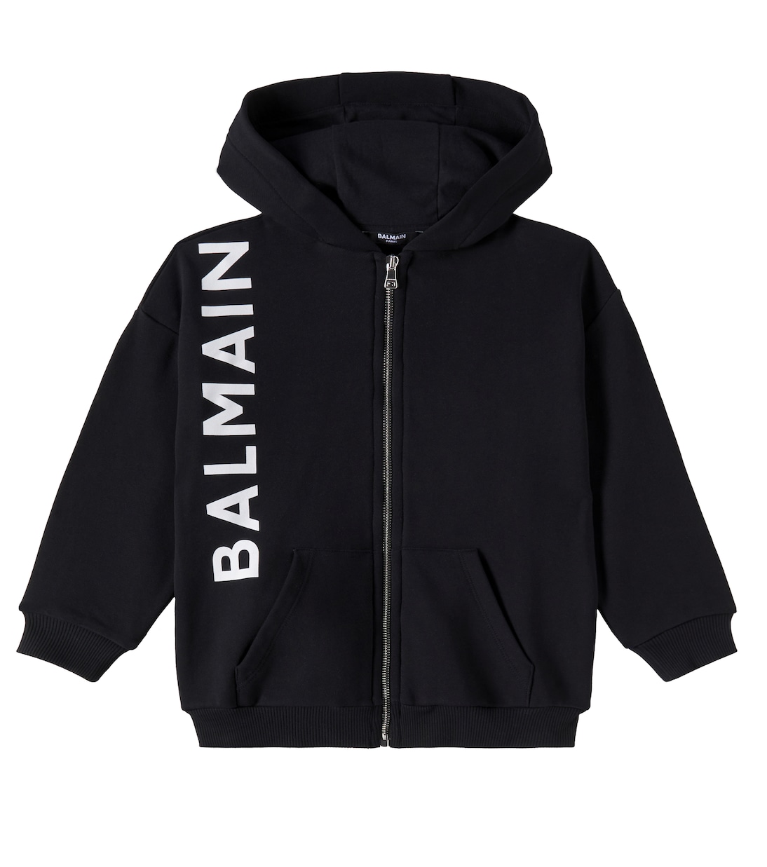 Logo cotton zip-up hoodie  | Balmain Kids
