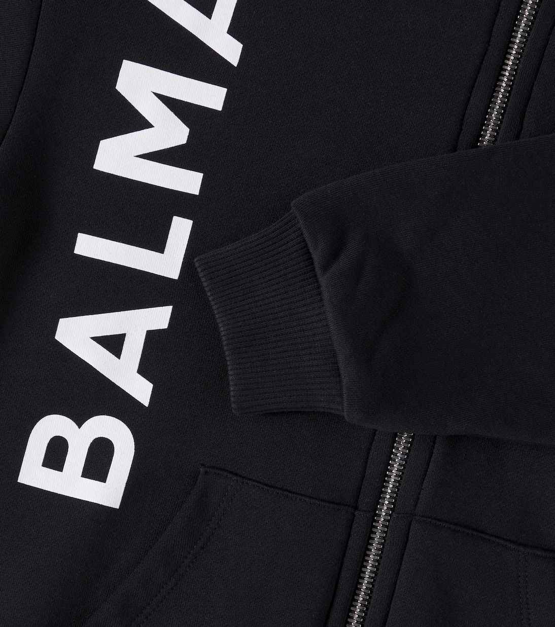 Logo cotton zip-up hoodie  | Balmain Kids