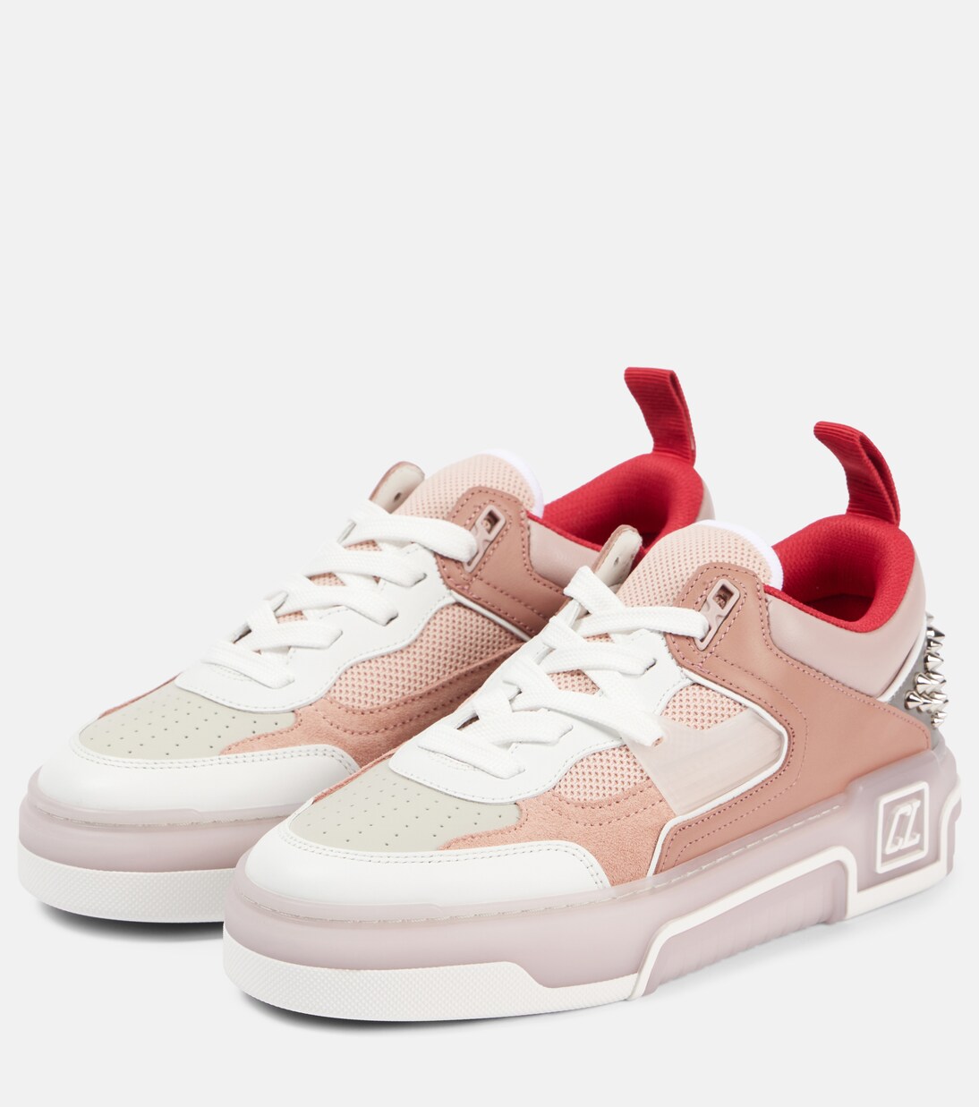 Panelled embellished leather sneakers | Christian Louboutin