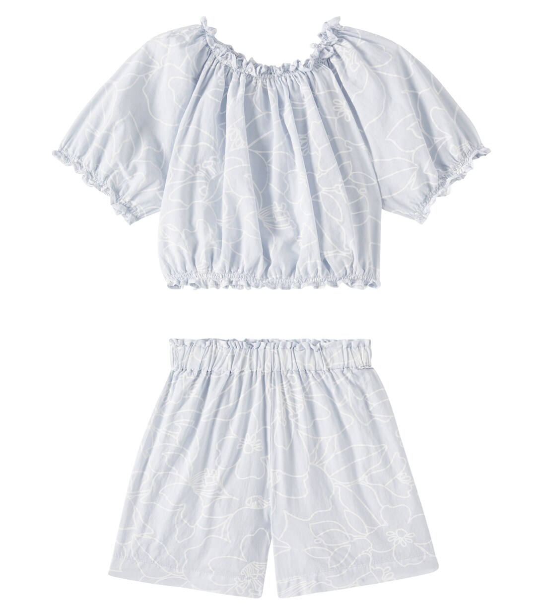 Printed cotton top and shorts set | Il Gufo