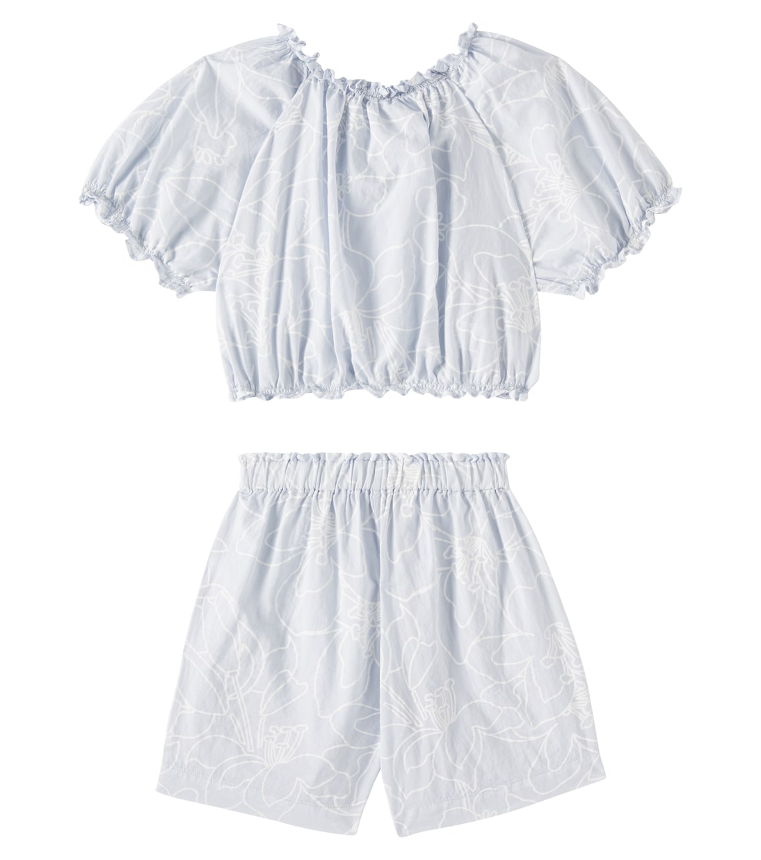 Printed cotton top and shorts set | Il Gufo