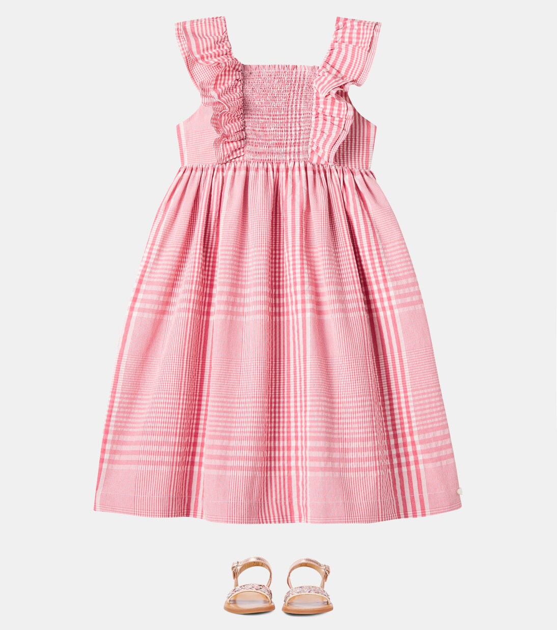 Sandalen Plagette aus Leder mit Glitter | Pom d'Api