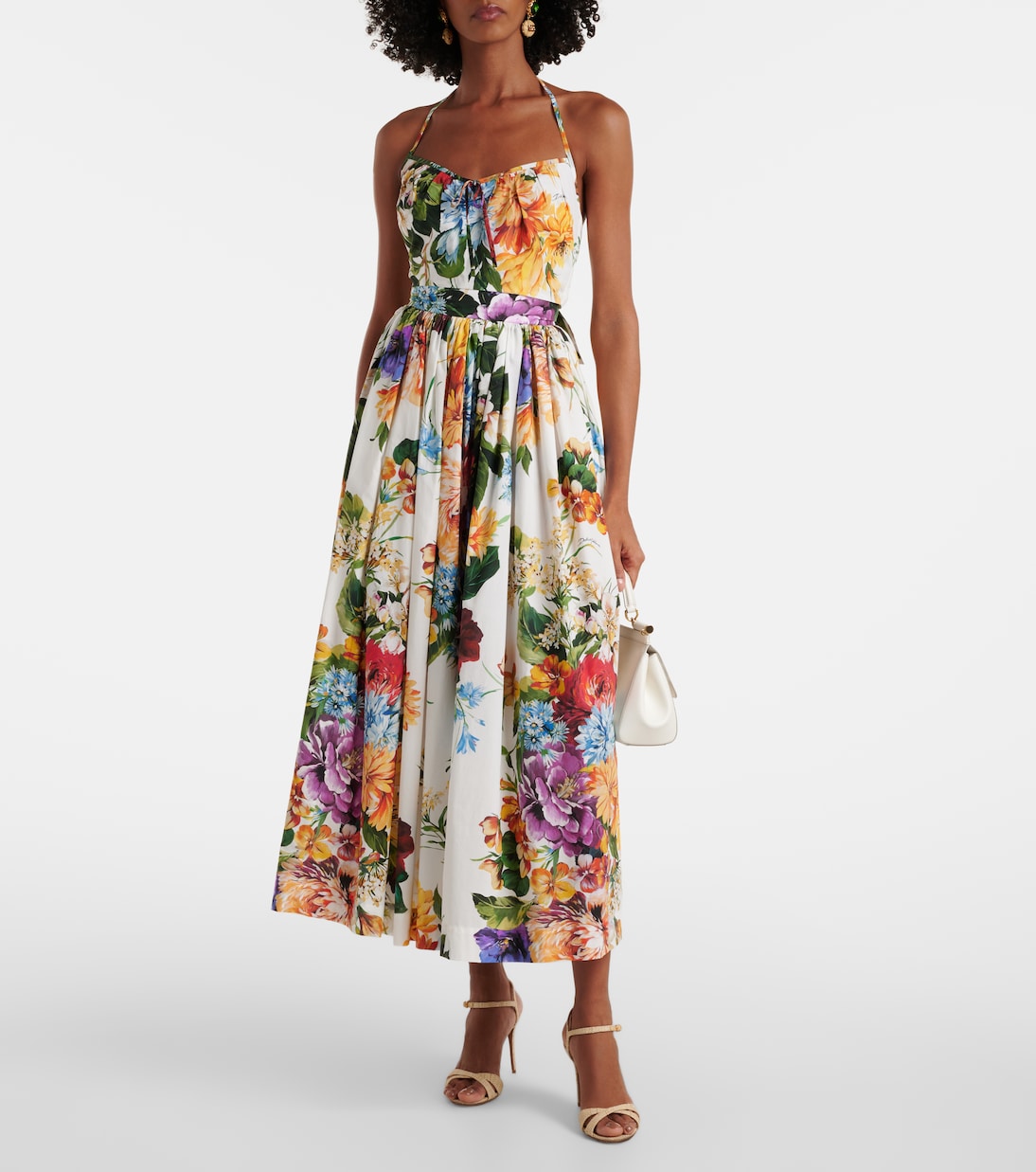 Floral cotton poplin crop top | Dolce&Gabbana