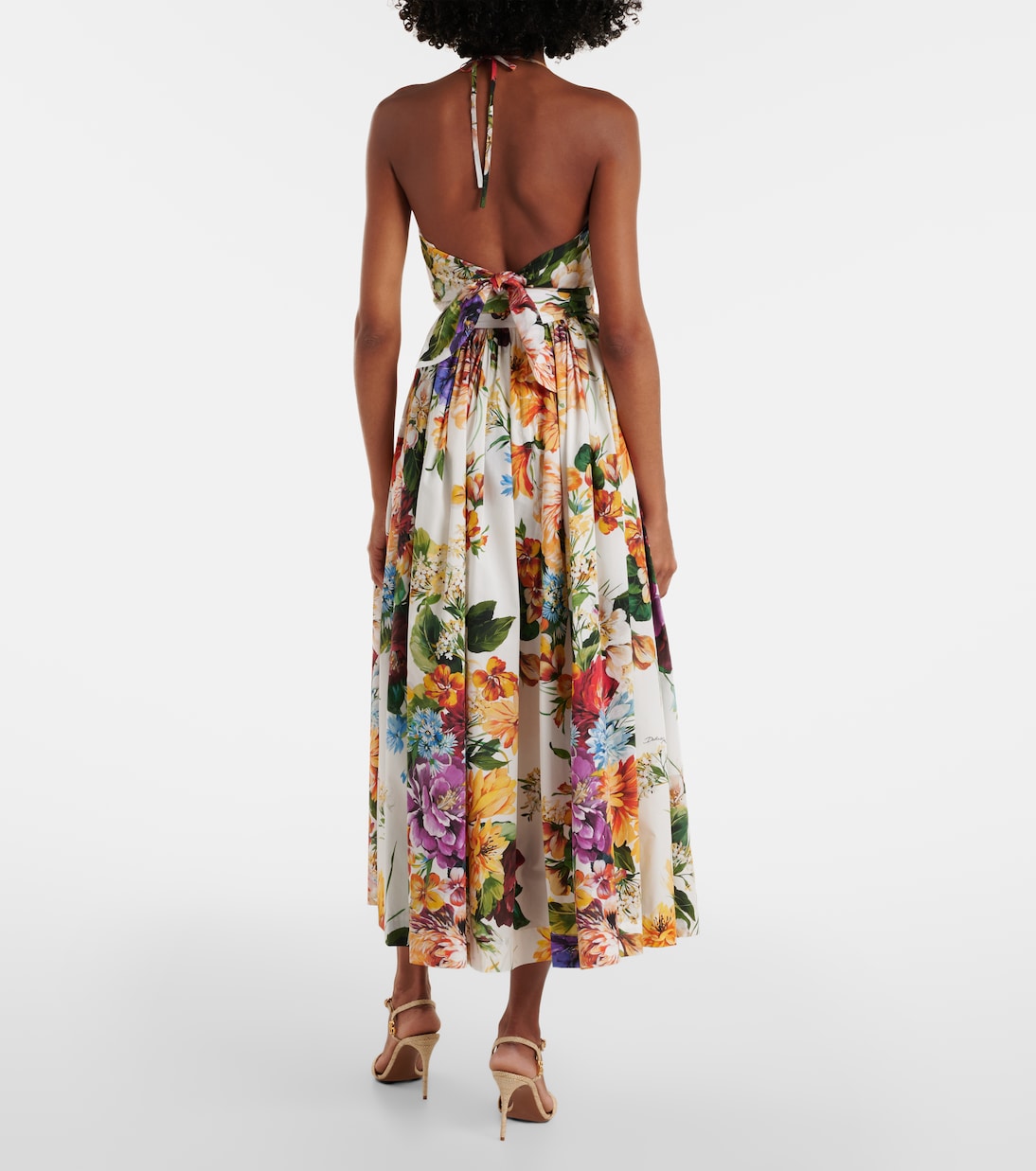 Floral cotton poplin crop top | Dolce&Gabbana