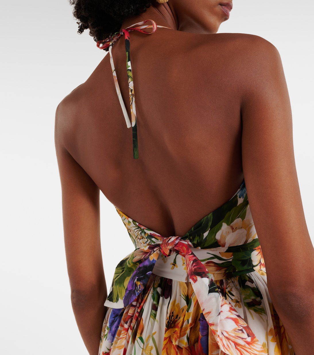 Floral cotton poplin crop top | Dolce&Gabbana