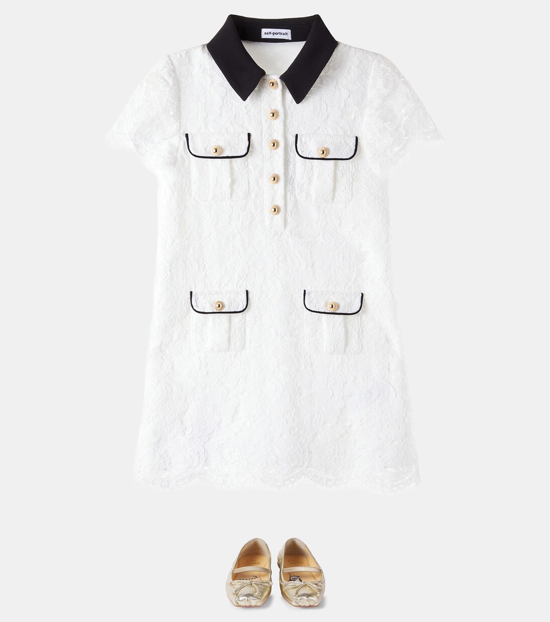 Abito chemisier in pizzo | Self-Portrait Kids