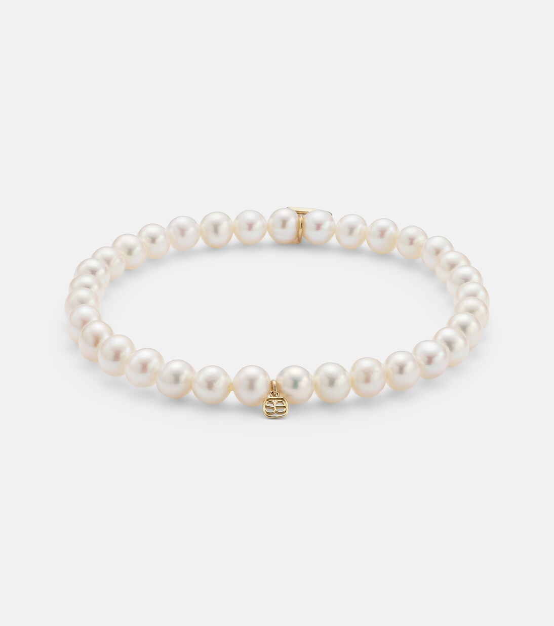 Armband Fluted Heart aus Süßwasserperlen mit 14kt Gelbgold (585/1000) | Sydney Evan